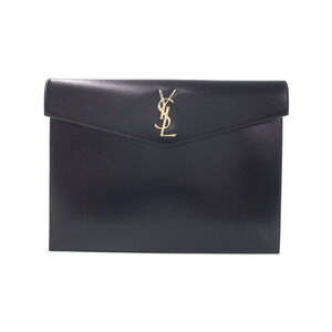 Saint Laurent Uptown leather envelope pouch black smooth calfskin